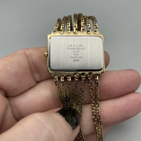 Anne Klein Womens Watch 29mm Gold Tone Diamond Multi Strand New Battery 7" - Picture 8 of 11